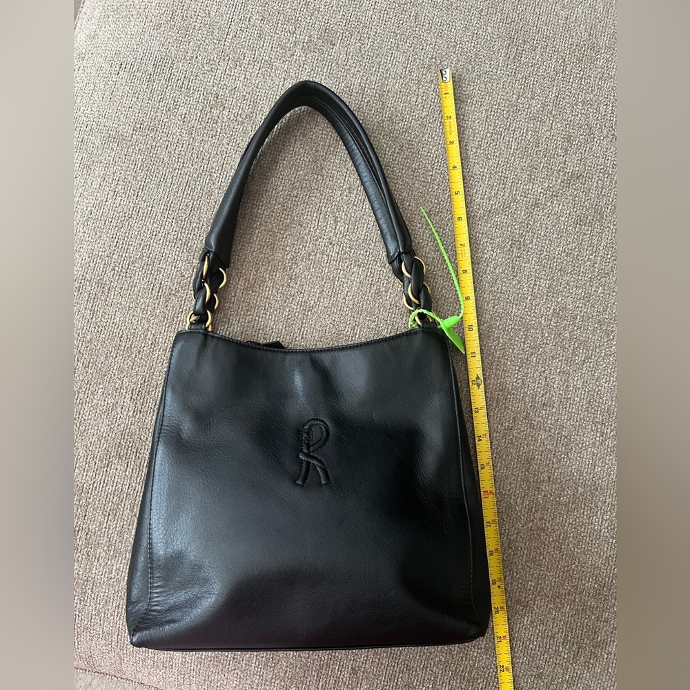 Roberta Di Camerino Black Leather Shoulder Purse ITALY - Picture 11 of 16